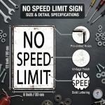 Retro No Speed Limit Tin Sign for Man Cave