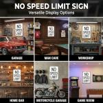 Retro No Speed Limit Tin Sign for Man Cave