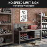 Retro No Speed Limit Tin Sign for Man Cave