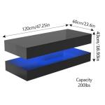 High Glossy LED Coffee Table for Man Cave