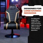 X Rocker Trident Pedestal Gaming Chair - Black/Gold