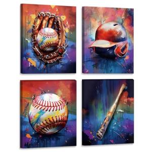 Baseball Canvas Wall Art for Man Caves