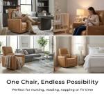 Cognac Brown Power Recliner Swivel Glider Chair