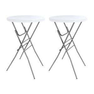 Folding Round High Top Cocktail Tables - 2 Pack