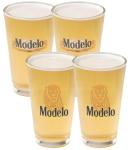 LORD'S ROCKS Modelo Beer Glasses 16oz Pint Glass - Set of 4 Authentically Licensed Compatible