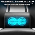 Meilocar Big and Tall Gaming Chair for Adults, 330lbs Heavy Duty Computer Chair with Footrest, Video Game Chair, Massage Lumbar Support, Wide Seat High Back Reclining Desk Chair, White