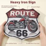 Vintage Route 66 Motorcycle Tin Sign for Man Cave