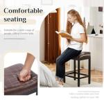 Brown PU Leather Bar Stools Set of 2