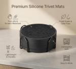 Silicone Drink Coasters with Holder - 6 Pack