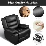 Oversized Rocker Recliner Chair - Comfy Faux Leather