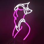 Pink and White Neon Wall Sign for Decor