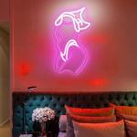 Pink and White Neon Wall Sign for Decor