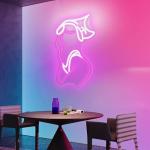 Pink and White Neon Wall Sign for Decor
