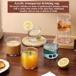 Kyraton Old Fashioned Whiskey Glasses Set of 6, PET Clear Plastic 11.5oz Heavy Duty Unbreakable Water Glasses Cup Tumbler Glassware for Beer, Milk, Scotch, Juice, Liquor Vodka, Bourbon, Cocktail.