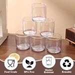 Kyraton Old Fashioned Whiskey Glasses Set of 6, PET Clear Plastic 11.5oz Heavy Duty Unbreakable Water Glasses Cup Tumbler Glassware for Beer, Milk, Scotch, Juice, Liquor Vodka, Bourbon, Cocktail.