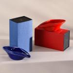 Cigar Ashtray for Men - Windproof Ceramic Ash Tray for Cigars, Outdoor & Indoor Use, Decorative Gift for Smokers, Yacht-Shaped Luxury Design (Blue)