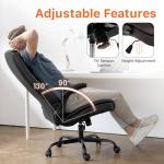 NEO Chair Ergonomic Office Desk Gaming Computer Chair Executive High Back Support Flip-up Arms Adjustable Height Swivel Rolling Wheels Comfy PU Leather for Home (Black)