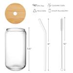 Bamboo Lid Glasses Set with Straws – 4pcs