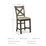 Moriville Rustic Farmhouse Upholstered Barstools, Set of 2