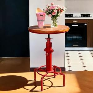 Adjustable Red Pub Bar Table for Man Cave