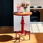 Adjustable Red Pub Bar Table for Man Cave