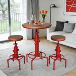 Adjustable Red Pub Bar Table for Man Cave