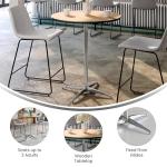 Adjustable Wood Bar Height Cocktail Table - Natural