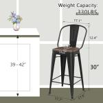 Set of 4 Black Metal Bar Stools