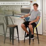 Set of 4 Black Metal Bar Stools