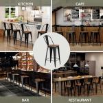 Set of 4 Black Metal Bar Stools