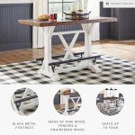 Rustic Farmhouse 36" Counter Height Dining Table