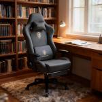 Dowinx Big and Tall Gaming Chair with Suede Fabric Breathable, Game Chairs for Adults with Oversized Thick Seat for 440lbs, Ergonomic Gamer Chair for Streaming & Long Gaming Sessions, Deep Grey