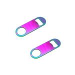 Rainbow Color Stainless Steel Flat Bottle Opener, Sturdy and Durable 2 Pcs to Send to Friends, Suitable for Bar Bartender Men Women Kitchen Restaurant Party Supplies (Small)
