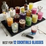 Standard Bar Counter Mats Set of 2, 18 x 12 Inch Rubber Non Skid Bar Top & Coffee Station Drying Mats, Spill Catcher Mats for Bartenders, Restaurants & Kitchen Counters (Black)