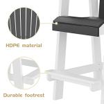 WILLIAMSPACE Patio Bar Table Set of 5, Height Outdoor Round Bar Table with 1.96" Umbrella Hole, 4 Piece Bar Stools with Backs, Counter Furniture Set for Kitchen Outside (White & Grey)