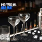 Standard Bar Counter Mats Set of 2, 18 x 12 Inch Rubber Non Skid Bar Top & Coffee Station Drying Mats, Spill Catcher Mats for Bartenders, Restaurants & Kitchen Counters (Black)