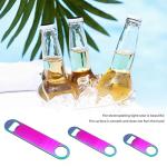 Rainbow Color Stainless Steel Flat Bottle Opener, Sturdy and Durable 2 Pcs to Send to Friends, Suitable for Bar Bartender Men Women Kitchen Restaurant Party Supplies (Small)