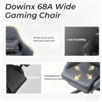 Dowinx Big and Tall Gaming Chair with Suede Fabric Breathable, Game Chairs for Adults with Oversized Thick Seat for 440lbs, Ergonomic Gamer Chair for Streaming & Long Gaming Sessions, Deep Grey