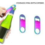 Rainbow Color Stainless Steel Flat Bottle Opener, Sturdy and Durable 2 Pcs to Send to Friends, Suitable for Bar Bartender Men Women Kitchen Restaurant Party Supplies (Small)