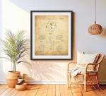 Vintage D20 Dice Art Print for Game Room