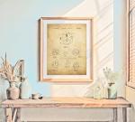 Vintage D20 Dice Art Print for Game Room