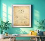 Vintage D20 Dice Art Print for Game Room