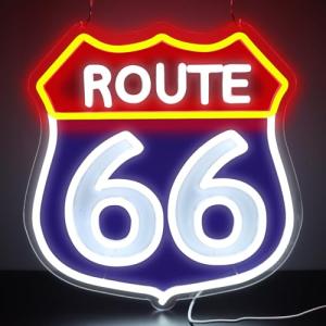 Retro Route 66 Neon LED Sign for Man Cave