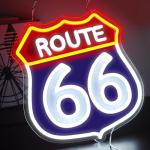 Retro Route 66 Neon LED Sign for Man Cave