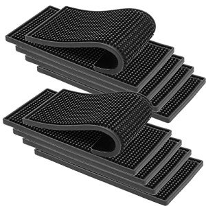 10-Pack Non-Slip Bar Mats for Cocktails & Drinks