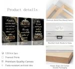 Black Gold Motivational Canvas Wall Art Set