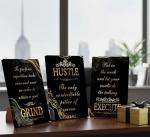 Black Gold Motivational Canvas Wall Art Set