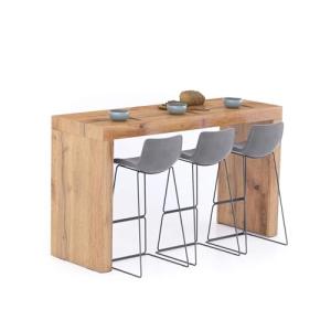Mobili Fiver, High Table Bar Table 70.9 x 23.6 in, Rustic Oak, Made in Italy