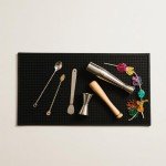 10-Pack Non-Slip Bar Mats for Cocktails & Drinks