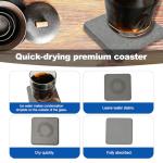 Gabotrie 6 Pack Absorbent Diatomite Drink Coasters, Fast Water Absorption in Seconds, Non-Slip Insulation Odorless Diatomaceous Earth, for Drinks and Plants (Grey)